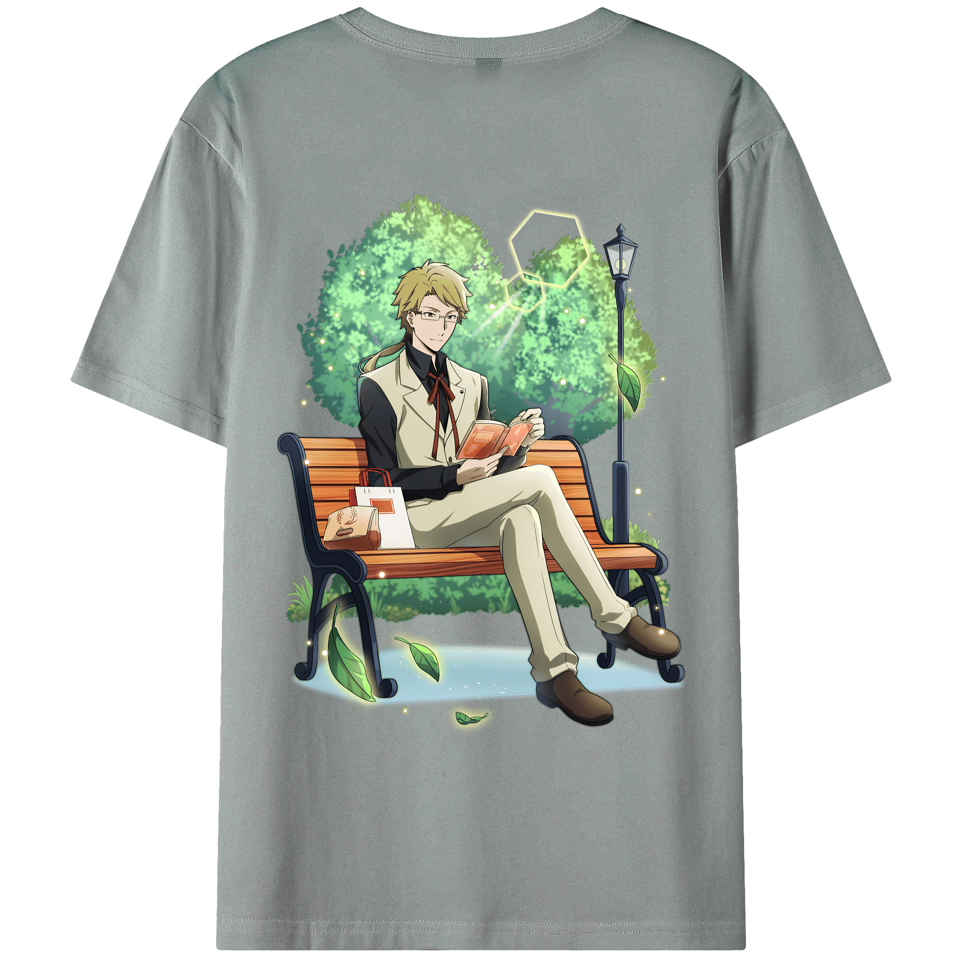（画像用） 文豪ストレイドッグス Bungo Stray Dogs 綿100％ メンズ半袖Tシャツ（バックプリント） 通気性